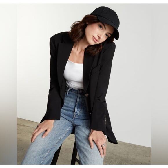 Everlane The ’80s Blazer Jacket Long Sleeve Black Women's Size 2 Oversized - Picture 3 of 11